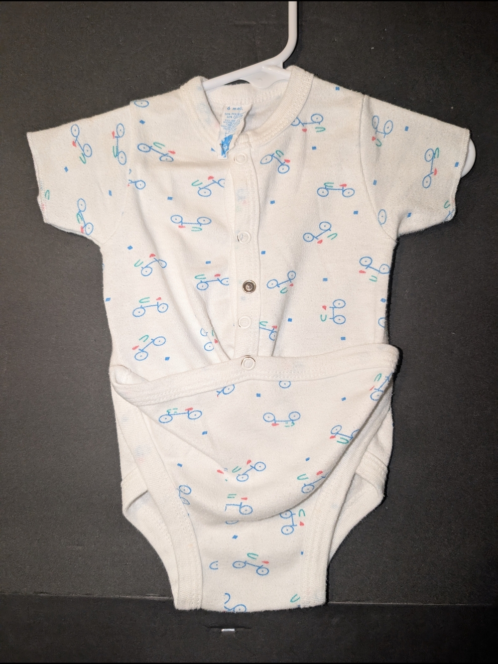 Vintage Spencer’s Baby Bicycle Bodysuit 6M Made in USA
